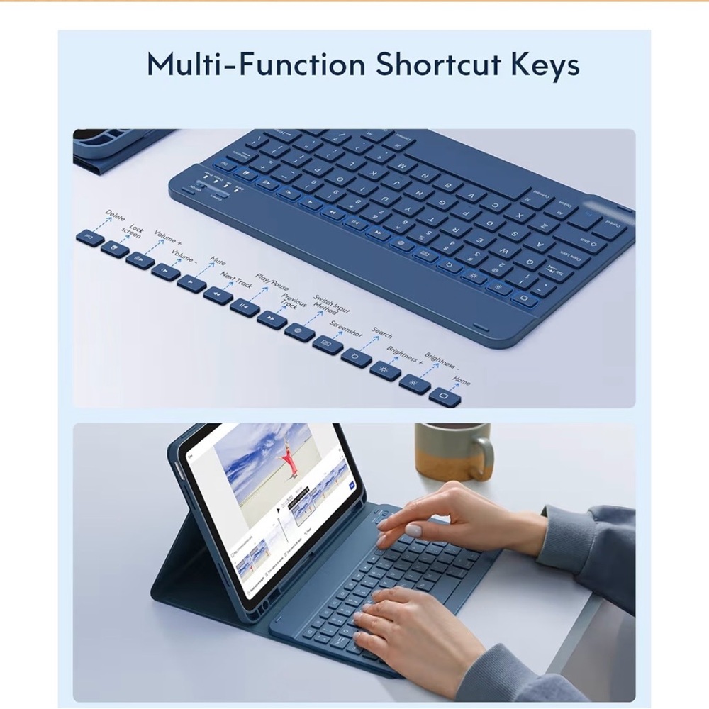 Bluetooth Keyboard Case for iPad  iPad (A16) 11th/10th Generation - Picture 6 of 9